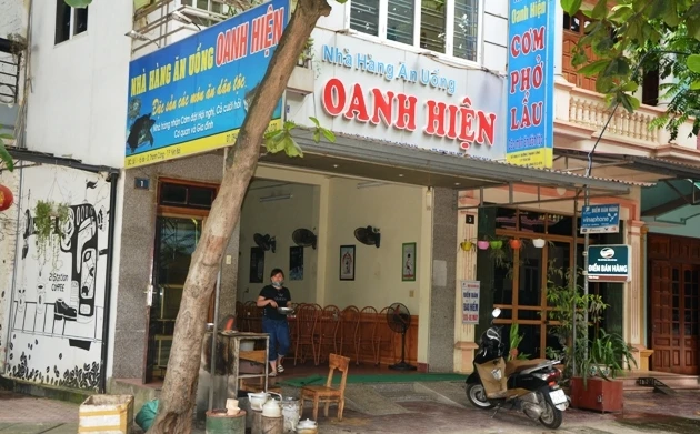 Nhà hàng Oanh Hiện, nơi đối tượng Lê Duy Phong bị bắt quả tang.(Ảnh Công an cung cấp).