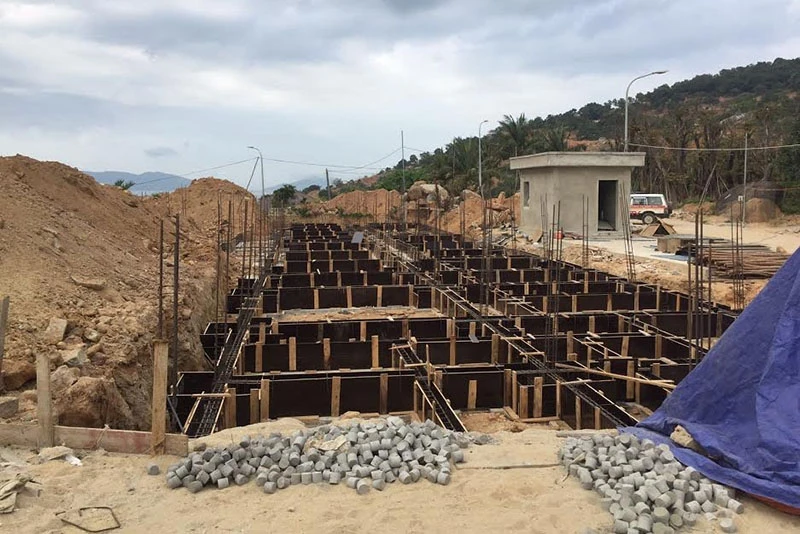 Cận cảnh 40 móng biệt thự trên bán đảo Sơn Trà.