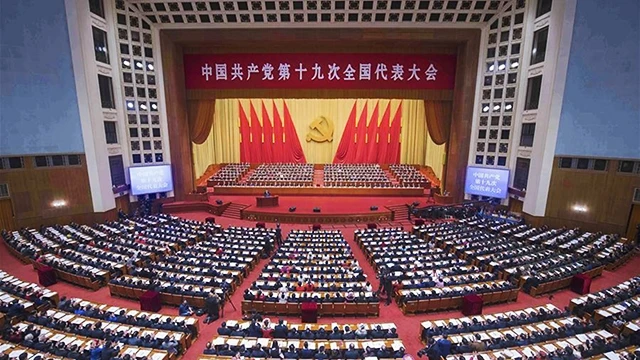 Toàn cảnh phiên khai mạc Đại hội XIX Đảng Cộng sản Trung Quốc. Ảnh: XINHUA