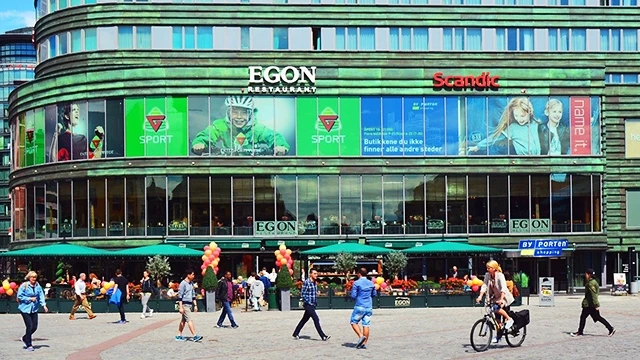 Một khu phố trung tâm không bóng xe hơi của Oslo. Ảnh: BUSINESS INSIDER