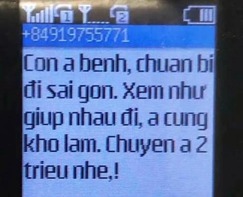Nội dung tin nhắn bà Dung nhận được từ số điện thoại được cho là của thẩm phán Toàn. (Ảnh chụp lại màn hình điện thoại người nhà ông Đức)