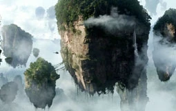 Cảnh những ngọn núi lơ lửng giữa không trung trong phim "Avatar".