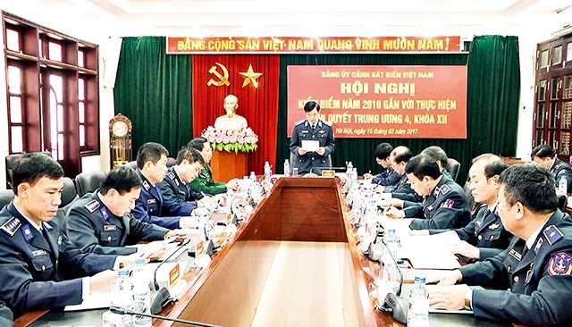 Đảng ủy Cảnh sát Biển tổ chức Hội nghị Kiểm điểm năm 2016 gắn với thực hiện Nghị quyết Trung ương 4 (Khóa XII). Ảnh | Minh Tuấn