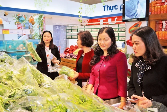 Thành viên Ban Kinh tế - Ngân sách HĐND thành phố Hà Nội khảo sát hoạt động của siêu thị Co.op Mart.