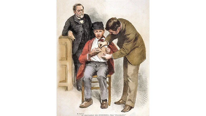 Louis Pasteur đã thành công gây miễn dịch cho bệnh nhân đầu tiên, cậu bé Joseph Meister (Nguồn Alamy.com).