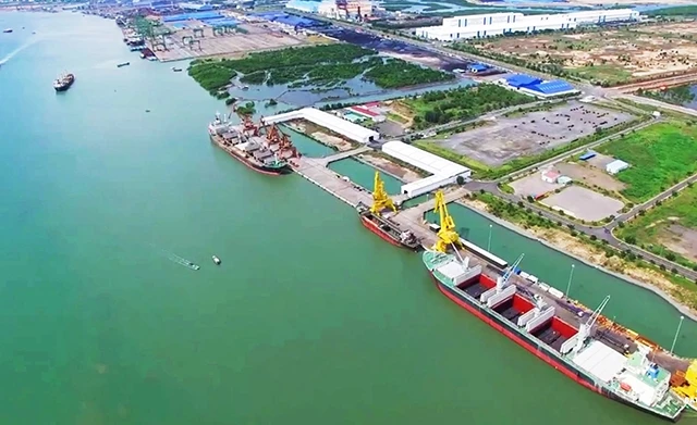 Toàn cảnh Dự án cảng Tổng hợp - Container Cái Mép Hạ. Ảnh: VĨNH CHI