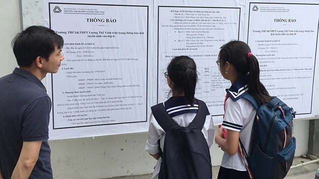 Năm học 2019-2020, trường ngoài công lập Hà Nội được xét tuyển vào lớp 10 