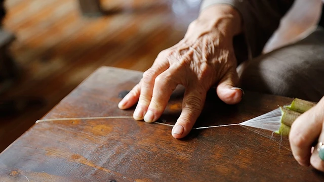 Kéo miết tơ sen thành sợi.