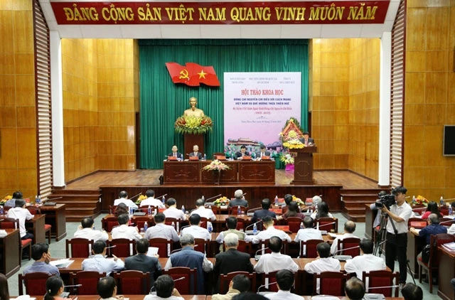 Toàn cảnh hội thảo khoa học “Đồng chí Nguyễn Chí Diểu với cách mạng Việt Nam và quê hương Thừa Thiên - Huế”.