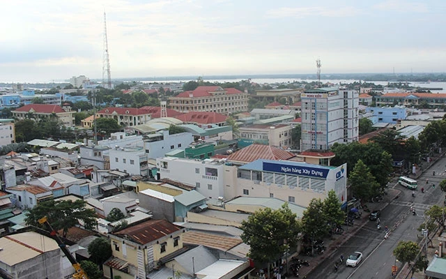 Một góc thành phố Mỹ Tho, tỉnh Tiền Giang.