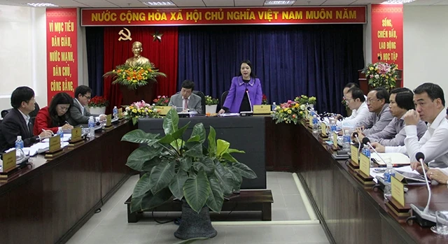 Bộ trưởng Y tế Nguyễn Thị Kim Tiến phát biểu tại Hội nghị.