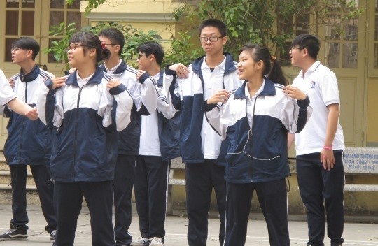 Học sinh Trường THPT Việt Đức (Hà Nội) trong giờ Thể dục. (Ảnh minh họa) 