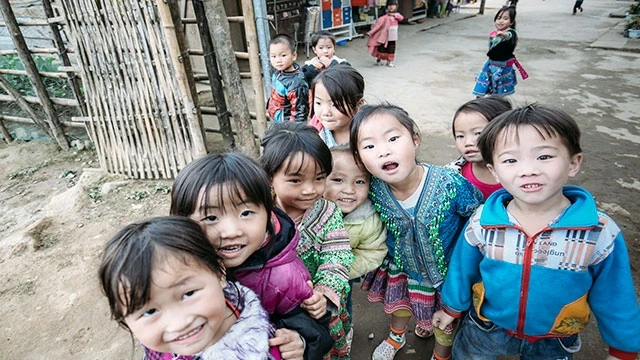 Các em học sinh ở Khun Há, Lai Châu. Nguồn: AIDE ET ACTION