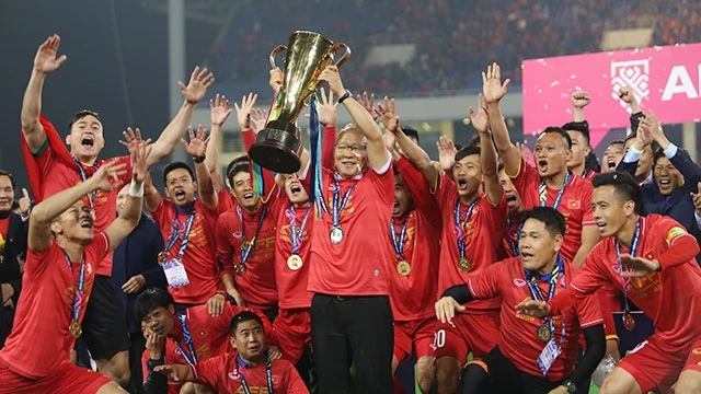 Đội tuyển Việt Nam giành chức vô địch AFF Suzuki Cup 2018 trên sân Mỹ Đình.