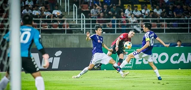 Các cầu thủ Hà Nội đã có trận đấu chắc chắn dù phải làm khách trên sân của Bangkok United. (Ảnh: AFC)