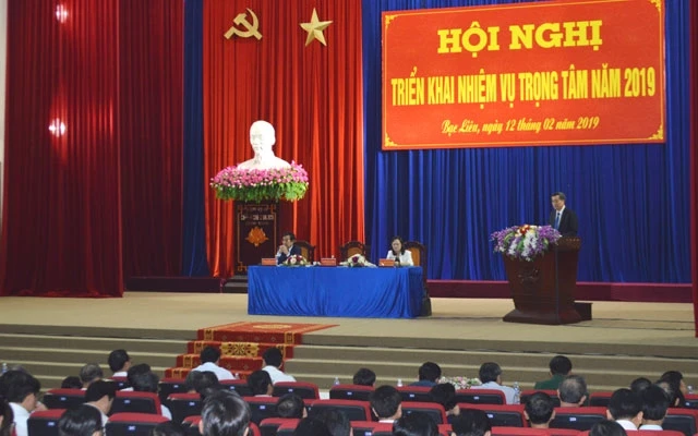 Quang cảnh Hội nghị của Tỉnh ủy Bạc Liêu.
