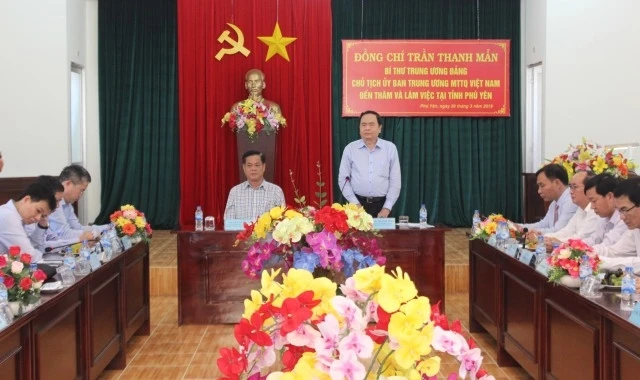 Đồng chí Trần Thanh Mẫn làm việc tại Phú Yên 