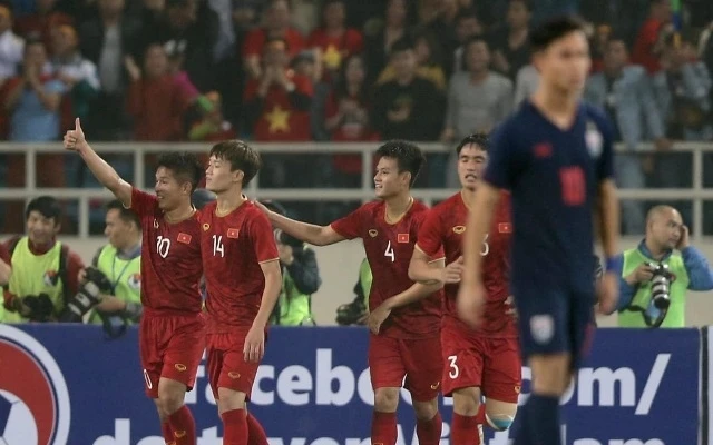 U23 Việt Nam xuất sắc hạ U23 Thái-lan 4-0 để giành tấm vé trực tiếp vào vòng chung kết U23 châu Á với tư cách đội đầu bảng K. (Ảnh: AFC)