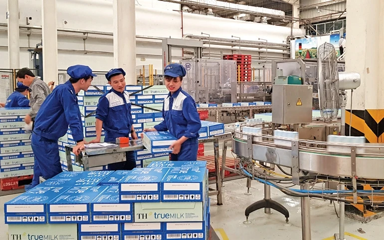Dây chuyển sản xuất Nhà máy sữa tươi sạch TH True Milk. Ảnh | Khánh Dương