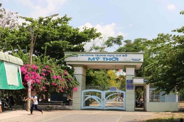 Trường THCS Mỹ Thới, TP Long Xuyên, tỉnh An Giang nơi xảy ra vụ bạo lực học đường.