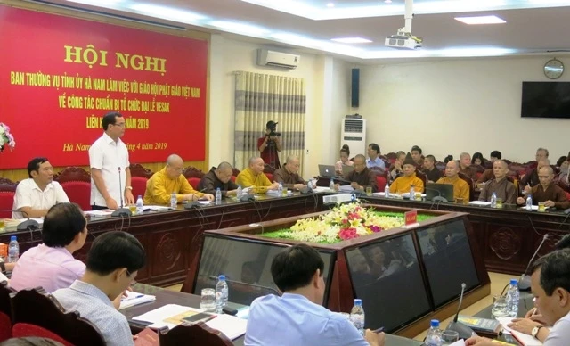 Hà Nam làm việc với Giáo hội Phật giáo Việt Nam chuẩn bị cho Đại lễ Vesak LHQ 2019