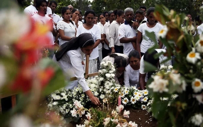 Tang lễ của cháu Dhami Brindya (13 tuổi), nạn nhân của vụ đánh bom ngày 21-4, tại Sri Lanka. (Ảnh: Reuters)