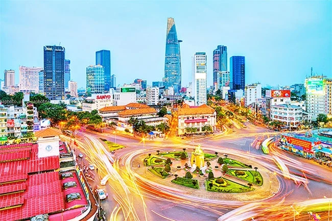 Một góc trung tâm quận 1, TP Hồ Chí Minh.