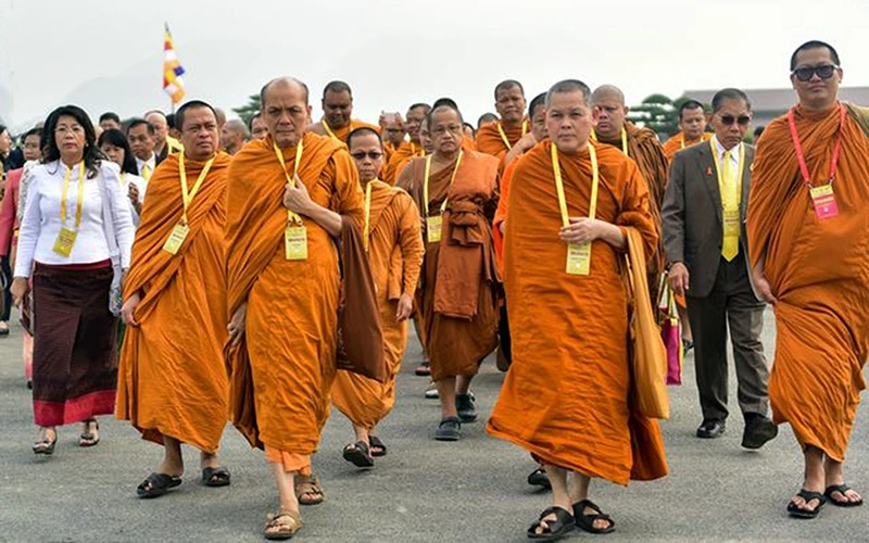 Các đại biểu tham dự Ðại lễ Vesak Liên hợp quốc 2019 tại chùa Tam Chúc (Hà Nam). Ảnh: TOÀN VŨ