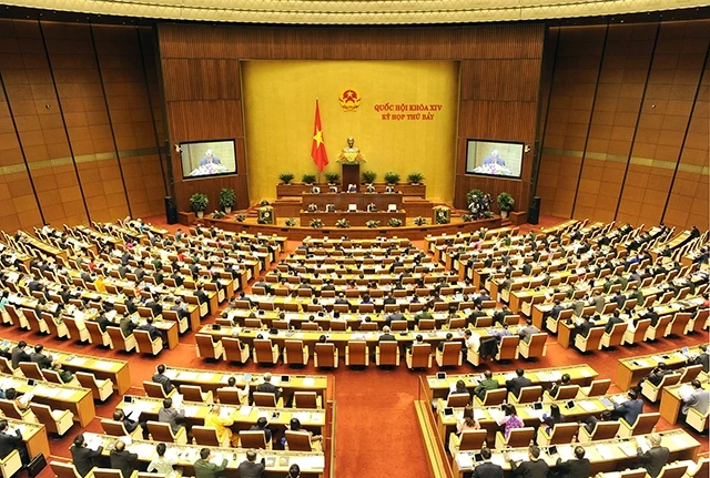 Toàn cảnh phiên khai mạc kỳ họp thứ bảy, Quốc hội khóa XIV. Ảnh: KHOA ĐĂNG