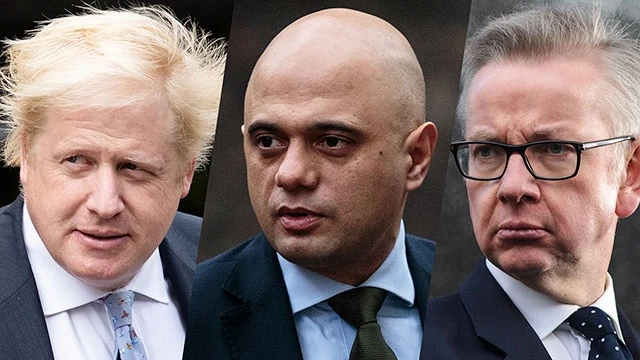 Các ứng cử viên sáng giá Boris Johnson, Sajid David và Michael Gove. Ảnh: TIMES