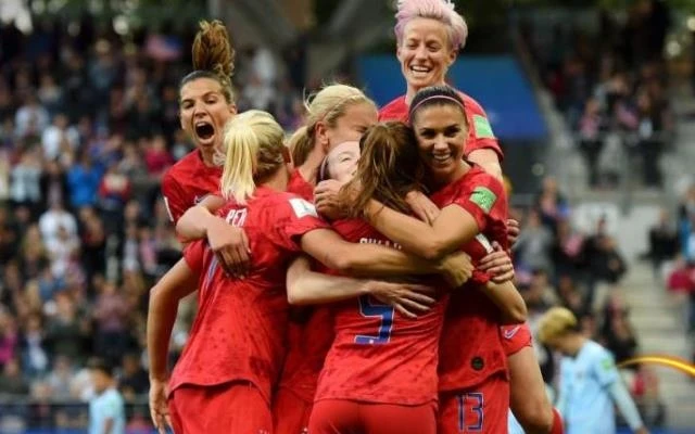 Các cô gái Mỹ vừa lập kỷ lục với chiến thắng đậm nhất trong lịch sử cả World Cup bóng đá nam và nữ. (Ảnh: FIFA)
