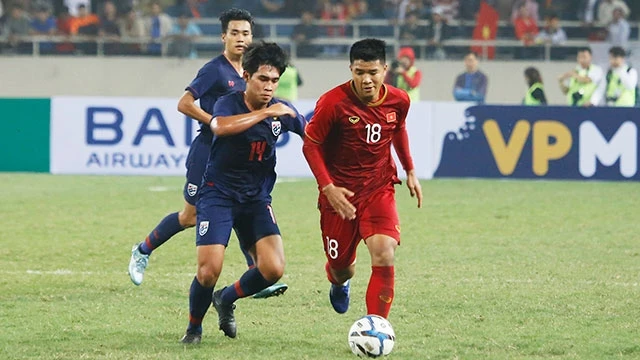 Tuyển Việt Nam sẽ gặp đội tuyển Thái-lan ngày 5-9 tại lượt trận đầu tiên vòng loại World cup 2022. Ảnh: LÊ MINH
