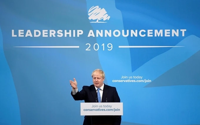 Ông Johnson phát biểu ý kiến sau khi được công bố sẽ trở thành Thủ tướng tiếp theo của nước Anh. (Ảnh: Reuters)