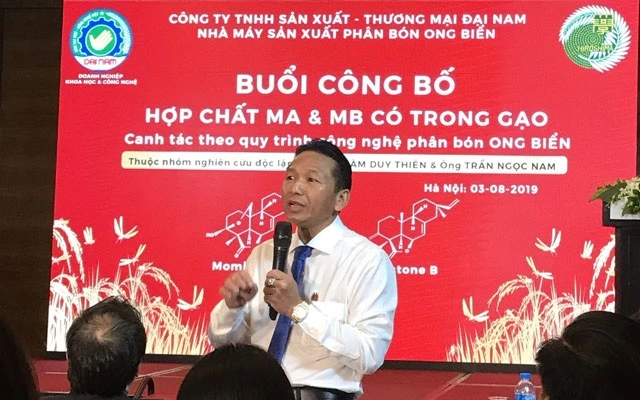 Ông Trần Đại Nam, Tổng Giám đốc Công ty TNHH sản xuất và thương mại Đại Nam tại lễ công bố.
