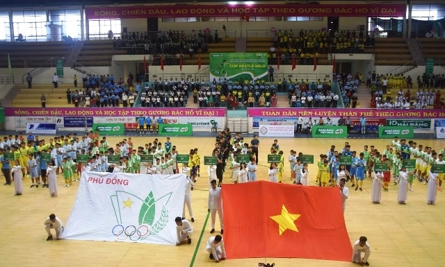 Lễ khai mạc vòng chung kết Giải bóng đá Hội khỏe Phù Đổng học sinh Tiểu học và THCS toàn quốc cúp Nestlé Milo.