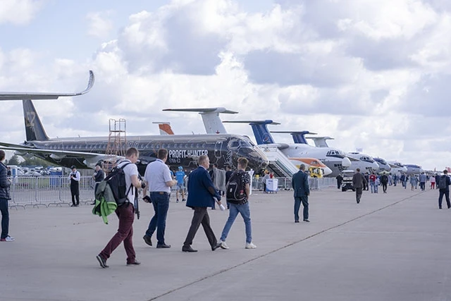 Các máy bay trưng bày tại triển lãm MAKS-2019.