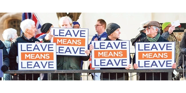 Những người ủng hộ Brexit ở London (tháng 1-2019).