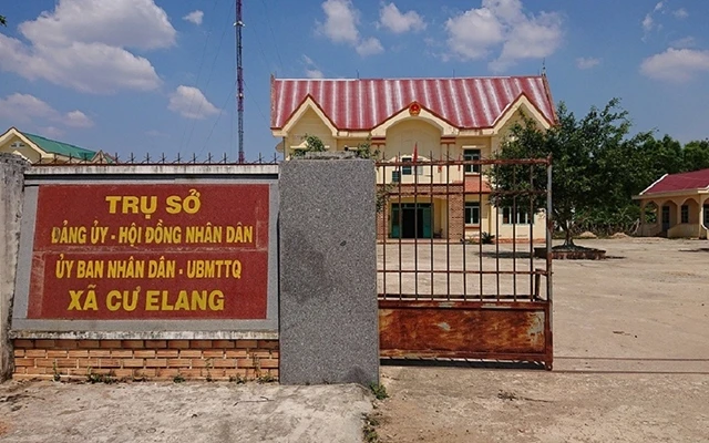 Trụ sở UBND xã Cư Elang, nơi Đỗ Văn Hưu và các cán bộ địa chính công tác để xảy ra những sai phạm trong công tác đền bù giải phóng mặt bằng Dự án hồ chứa nước Krông Pắc Thượng. 