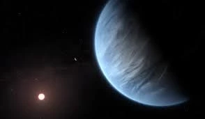 Bức do NASA công bố ngày 11-9-2019 cho thấy hành tinh K2-18b và một hành tinh đi kèm (Ảnh: Reuters) 