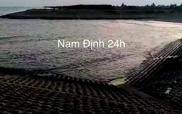Khu vực hai em học sinh bị đuối nước. Ảnh: Facebook Nam Định 24h