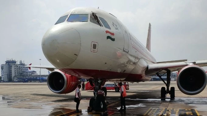 Chiếc máy bay của Air India gặp sự cố hy hữu vì một đàn ong (Ảnh: Russia Today)