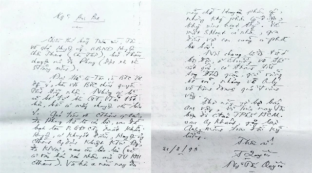 Bức thư tay của đồng chí Nguyễn Tấn Quyên viết năm 1993 đã gây oan sai và “giết chết” cuộc đời anh bộ đội Huỳnh Xuân Phong.