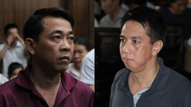 Bị cáo Nguyễn Minh Hùng (trái) và Võ Mạnh Cường nhận các mức án nặng trước pháp luật về hành vi vi phạm pháp luật của mình.