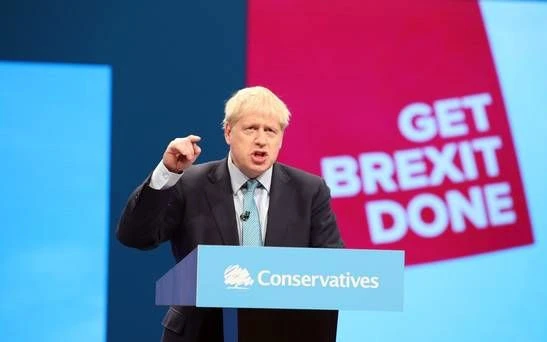 Thủ tướng Anh B.Johnson phát biểu tại Hội nghị của đảng Bảo thủ.