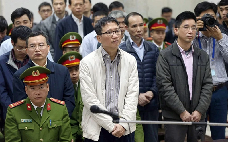 Bị cáo Trịnh Xuân Thanh tại một phiên xử án tham nhũng.