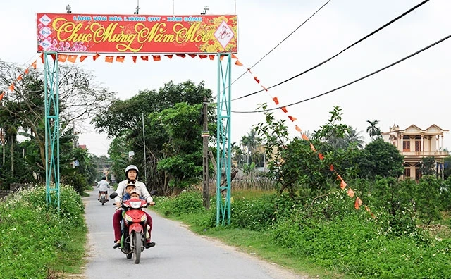Hệ thống đường giao thông nông thôn ở xã Lê Lợi, huyện An Dương (TP Hải Phòng) được bê-tông hóa. Ảnh: THANH LÂM