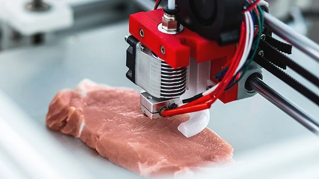 Máy in 3D sản xuất thịt thành công ngoài không gian. Ảnh: WORLD NEWS