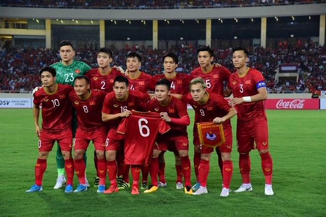 Các cầu thủ đội tuyển Việt Nam giành hai chiến thắng quan trọng tại Vòng loại World Cup vừa qua.