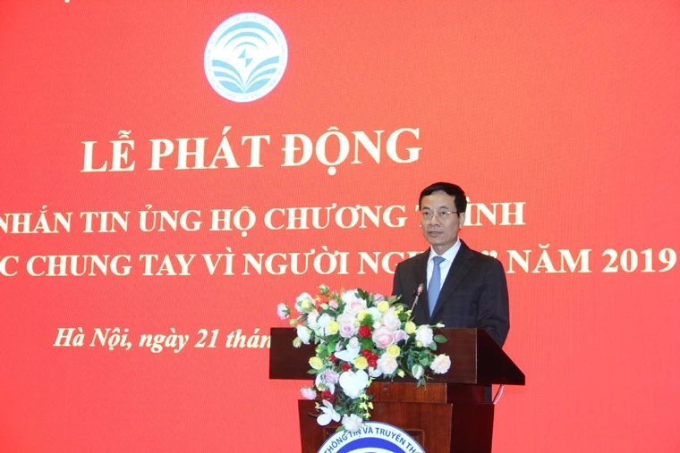 Bộ trưởng Nguyễn Mạnh Hùng phát biểu tại Lễ phát động.