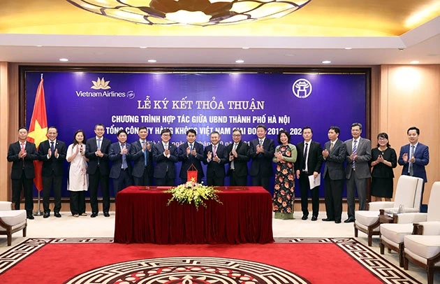 TP Hà Nội và Tổng công ty Hàng không Việt Nam ký kết thoả thuận hợp tác giai đoạn 2019-2024